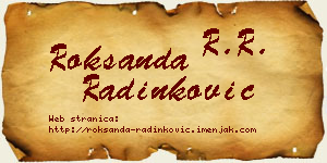 Roksanda Radinković vizit kartica